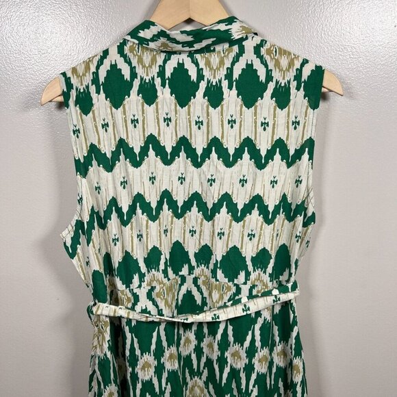 Anna Kay Eternity Maxi Dress Size Large Green Silk Blend Vacation Resort Cruise - Picture 10 of 11